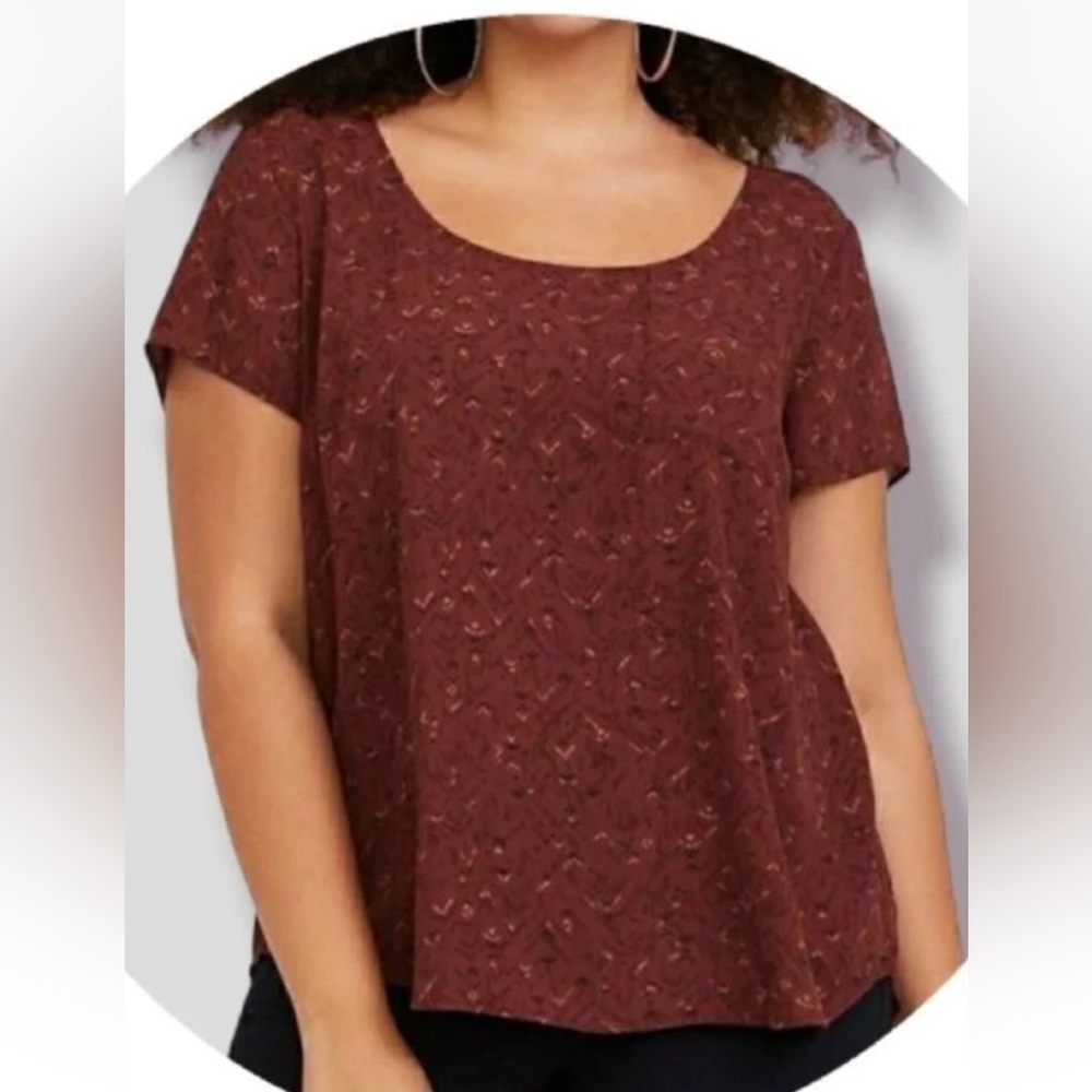 Torrid Burgundy Short Sleeve‎ Blouse